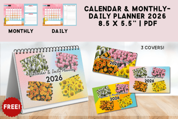 Download 2in1 Calendar &amp; Monthly-Daily Planner FREE - Month Collection