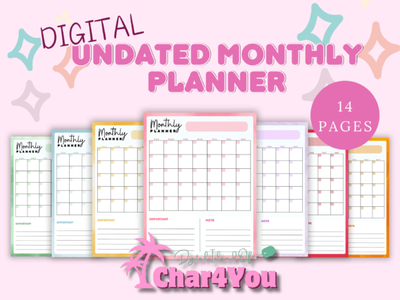Download Digital Undated Monthly Planner - Month Collection