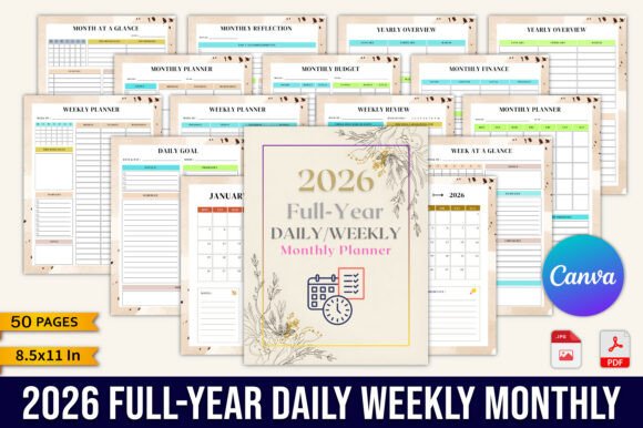 Download 2026 Full-Year Daily/Weekly/Monthly Plan - Month Collection