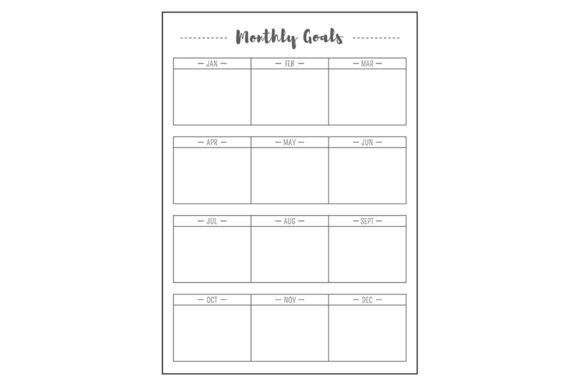 Download Month Task Minimalist Planner Page - Month Collection