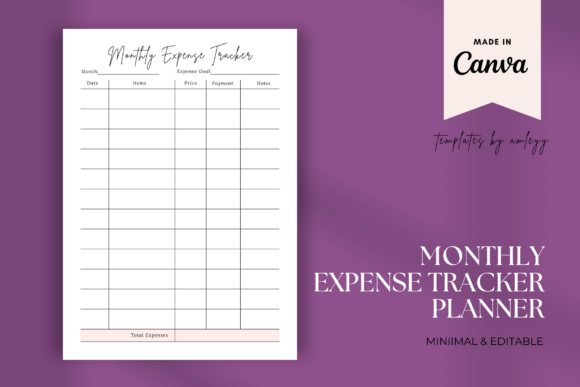 Download Monthly Expense Tracker Template Planner - Month Collection