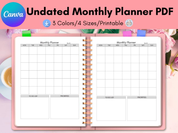 Download Undated Monthly Planner - Month Collection