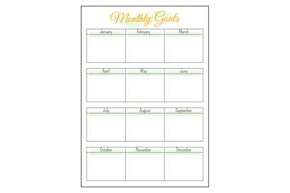 Download Annual Monthly Goals Minimalist Planner - Month Collection