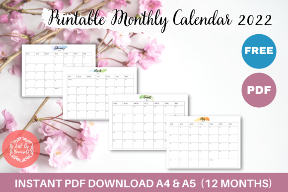 Download FREE Printable Monthly Calendar 2022 - Month Collection
