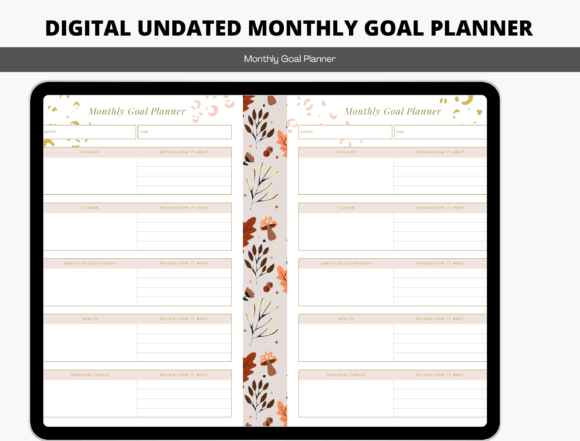 Download Digital Undated Monthly Goal Planner - Month Collection