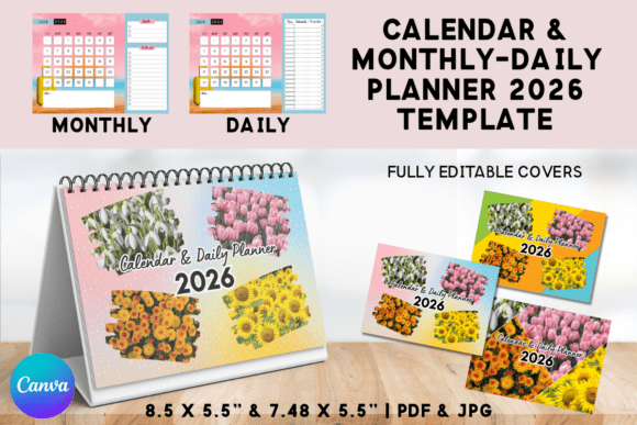 Download 2in1 Calendar &amp; Monthly-Daily Planner - Month Collection