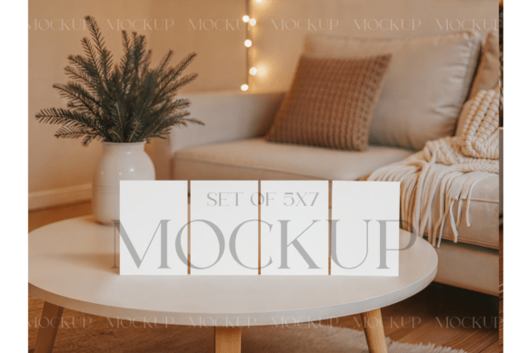 Download Cozy Living Room Cards Mockup - Cards Collection