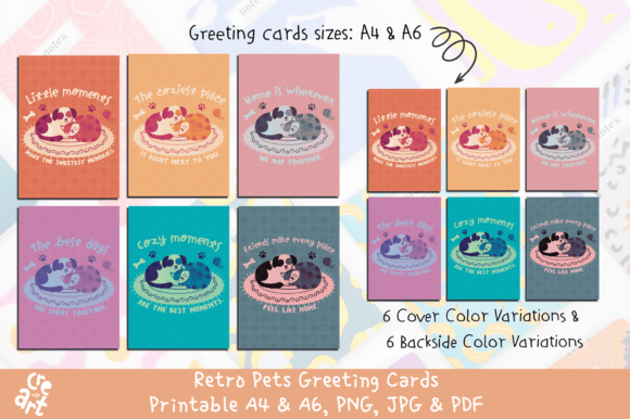 Download Retro Pet Greeting Cards Printable - Cards Collection