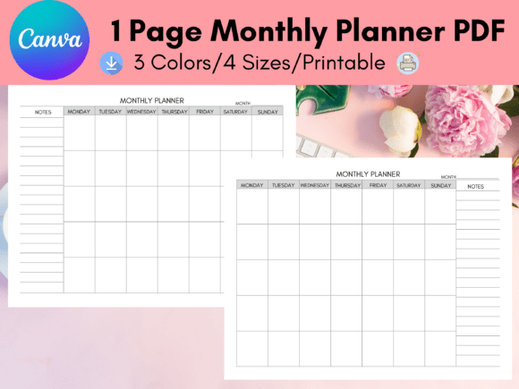Download Undated Monthly Planner,Monthly Overview - Month Collection