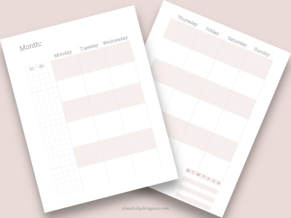 Download Undated Monthly Planner Canva Template - Month Collection
