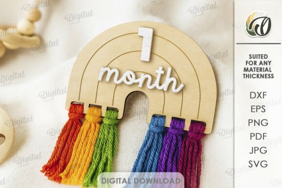 Download Macrame Baby Milestone Laser. 1 Month - Month Collection